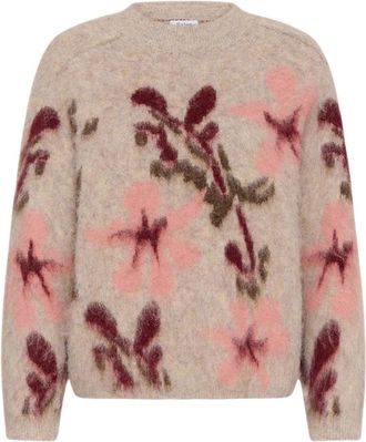 Saint Tropez Ulice SZ Pullover - Dames - Ronde hals truien - Beige - XS - Wol - Truien & Vesten