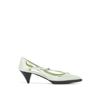 Prada Bicolor Silk Mid Heel Womens Pumps