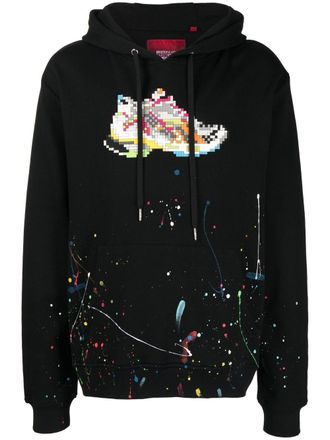 Mostly Heard Rarely Seen sneaker-print long-sleeve hoodie - Black