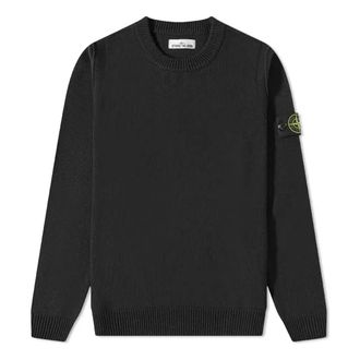 Stone Island Lambswool Crew Neck Knit Black 7715508A3-V0029