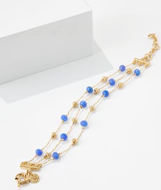 Talbots Delicate Dots Station Bracelet - Wildflower Blue/Gold - 001 Talbots
