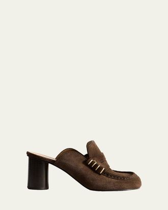 J.W.Anderson 70mm Suede Loafer Mules