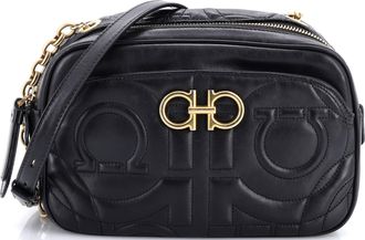 Ferragamo Gancini Camera Bag Quilted Leather