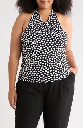 Renee C Polka Dot Halter Top in Black/White at Nordstrom Rack, Size 3X