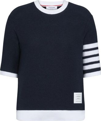 Thom Browne Textured Cotton Pique 4-Bar T-Shirt