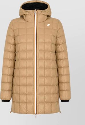 K-Way reversible hooded quilted down parka coat