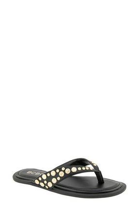 BCBGeneration Zelilya Studded Flip Flop in Black at Nordstrom, Size 9.5