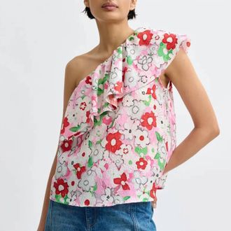 Essentiel Jiland Ruffle Top In Cotton Candy