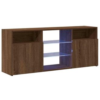 Berkfield Home TV Cabinet with LED Lights Brown Oak 120x30x50 cm | Size: 120 x 30 x 50 cm