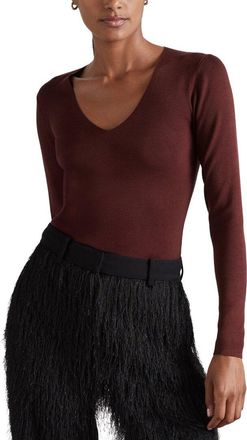 Reiss Maeve Long Sleeve Knit Silk-Blend Top