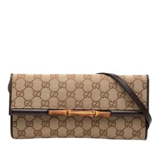 Gucci Pre-owned Clutches, female, Brown, Size: ONE SIZE Pre-owned Bamboo Bar Crossbody