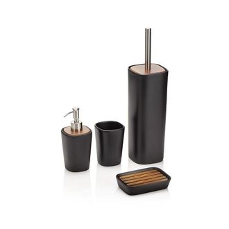 TFT Home Furniture Bath set 4 pieces WOOD, black / walnut