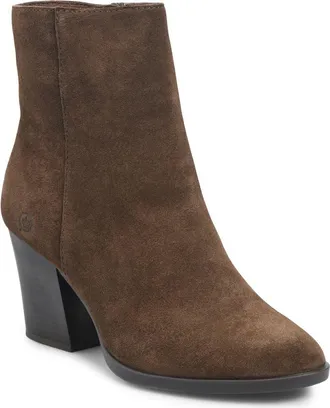 B&oslash;rn Elina Block Heel Bootie in Chocolate Suede at Nordstrom, Size 8.5