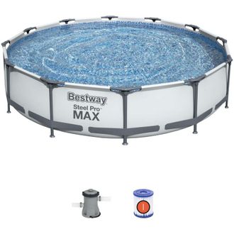 Bestway Steel Pro Max 12 X 30/3.66m X 76cm Pool Set - Estructura De Acero - F&aacute;cil Montaje - Ideal Para El Jard&iacute;n - Piscina Desmontable, Jard&iacute;n, Verano