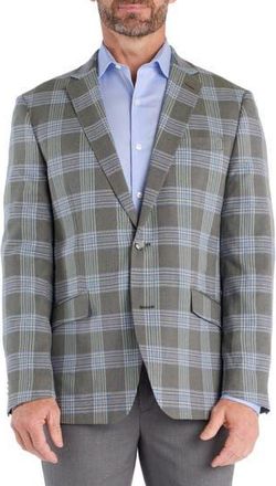 The Savile Row Company Olive & Blue Plaid Sport Coat at Nordstrom Rack, Size 38Regular