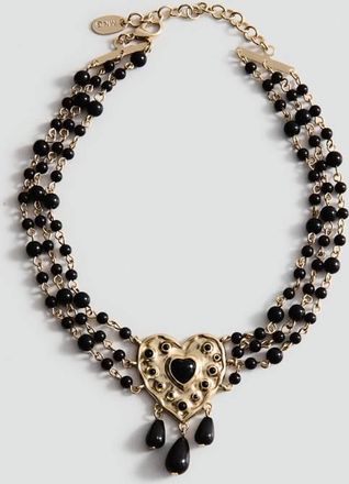Mango Collana cuore perline oro - Donna - Taglia unica - MANGO