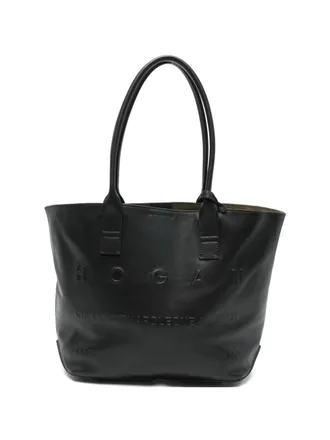 Hogan Womens Address Small Black Shopping Bag