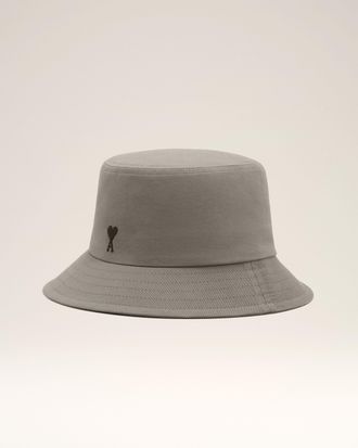 Ami Grey Cotton Ami De Coeur Bucket Hat Grey - 56 - Unisex