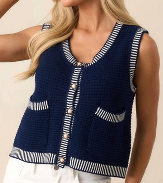 Entro Bria Knit Tank Top In Navy