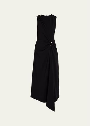 Veronica Beard Freja Asymmetric Draped Midi Dress