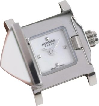 Herm&egrave;s Pre-owned Medor Rock Quartz Horloge - Dames - Vintage Horloges - Wit - ONE Size - Leer - Vintage