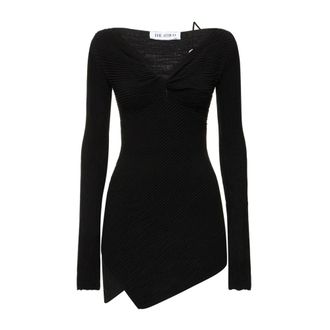 The Attico Kleedjes, Dames, Zwart, M, Polyester, Desai Mini Jurk