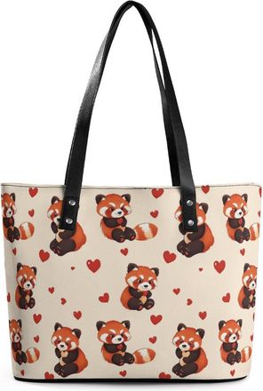 Generic Cute Red Panda Tote Bags for Women Cute Shoulder Purses Handbags