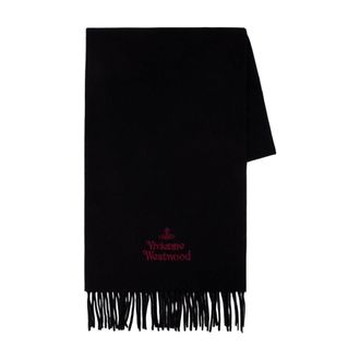 Vivienne Westwood Wool Fringed Scarf - Black