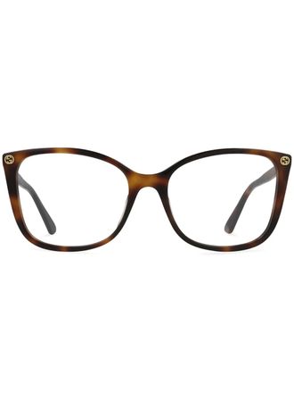Gucci Interlocking G glasses - women - Acetate - 53 - Brown