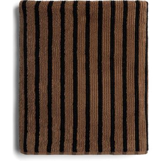 Parachute Resort Stripe Organic Cotton Towel in Camel With Soft Black at Nordstrom, Size Bath Towel
