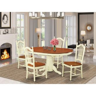 East West Furniture 5 Pc Dining room set -Kitchen dinette Table and 4 Dining Chairs