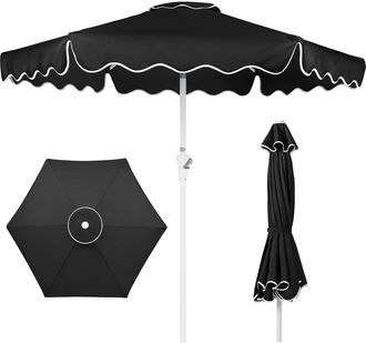 Best Choice Products 7.5ft Patio Market Umbrella with Wavy Trim, Fade-Resistant, Crank & Tilt, Wind Vent