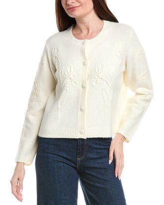 CeCe by Cynthia Steffe Cece Knit Flower Cardigan