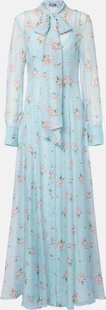 LEO LIN Vestido largo Lilith de chif&oacute;n floral