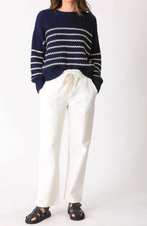 Electric & Rose Nautical Sweater In Stripe Indigo/ivory