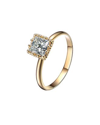Genevive 14K Over Silver Cz Ring