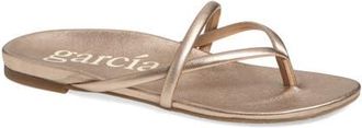 Pedro Garcia Belany Flip Flop in Rose Gold Nappa Lame at Nordstrom, Size 11Us