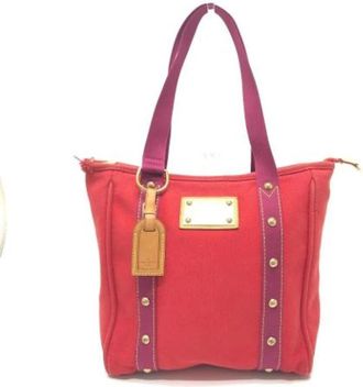 Louis Vuitton Tweedehands Canvas Louis Vuitton tassen - Dames - Vintage Shopper - Rood - ONE Size - Vintage