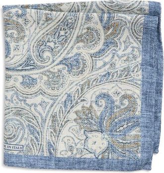 Nordstrom Paisley Silk Pocket Square in Blue at Nordstrom