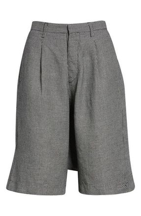 R13 Jumbo Tailored Shorts in Black And White Houndstooth at Nordstrom, Size 26