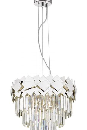 Netlighting Celine Crystal Laser Cut 6 Light Ceiling Chrome in Grey
