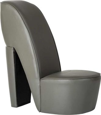 vidaXL Vidaxl - Butaca Con Forma De Zapato De Tac&oacute;n Cuero Sint&eacute;tico Gris