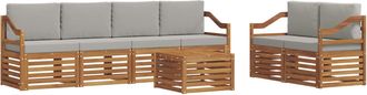 vidaXL Conjunto De Sof&aacute;s De Exterior 7 Uds. Gris Natural Y Claro Vidaxl