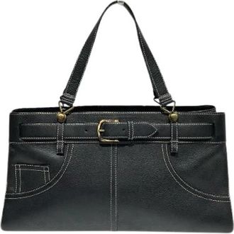 Dior Pre-owned Shoulder Bags, female, Black, Size: ONE SIZE Pre-owned Leather Shoulder Bag