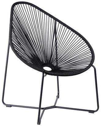 Armen Living Acapulco Indoor Outdoor Steel Papasan Lounge Chair