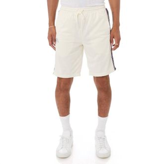 Kappa Logo Tape Asved Shorts In Cream/black-Blue/white