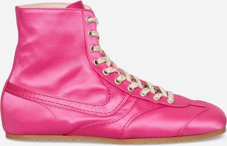 Dries Van Noten Satin High Top Sneakers Fuchsia