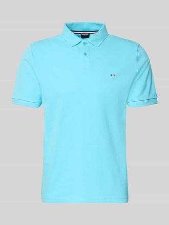 Daniel Hechter Regular Fit Poloshirt mit Logo-Stitching in Tuerkis, Gr&ouml;&szlig;e XXXL
