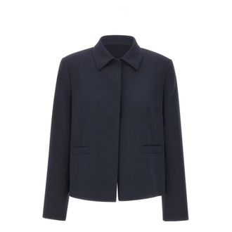 Elena Miro Light Jackets, female, Blue, Size: 3XL Tailored Crepe Jacket
