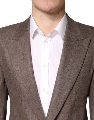 Dolce & Gabbana Brown Stripes Single Breasted Mens Blazer